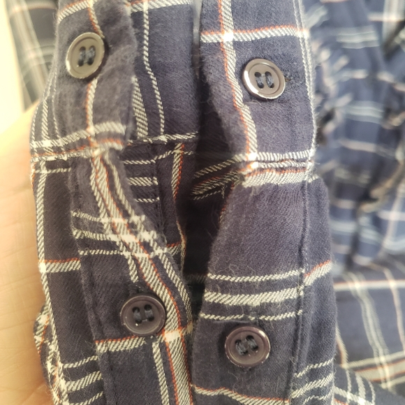 Joie Navy Fara Tuxedo Flannel Size Small - Picture 5 of 7